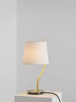 Lampe de table en laiton satiné 45x20cm Couture - CVL Luminaires