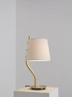 Lampe de table en laiton satiné 45x20cm Couture - CVL Luminaires