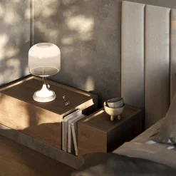 Lampe de table en métal et verre blanc 26x42cm Spirito - Maytoni
