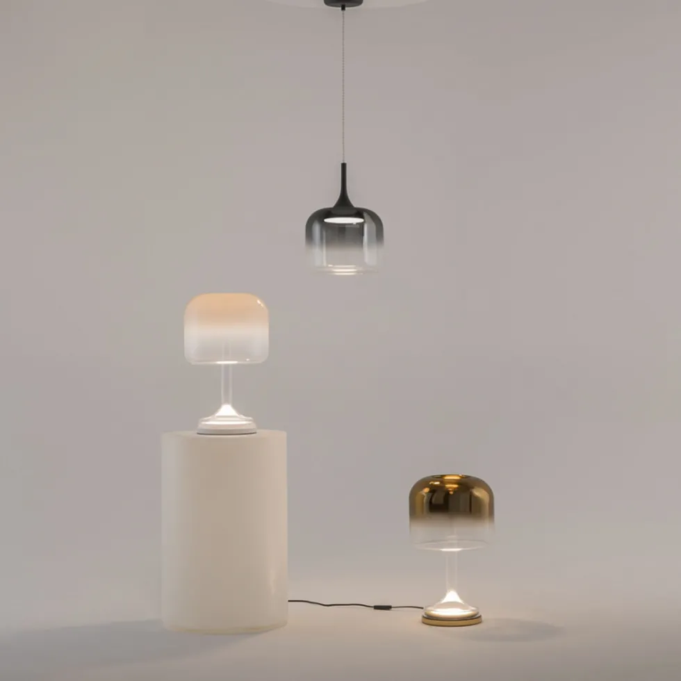Lampe de table en métal et verre blanc 26x42cm Spirito - Maytoni