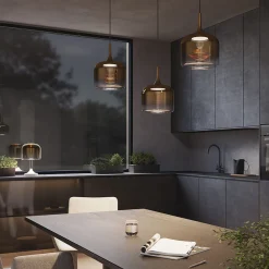 Lampe de table en métal et verre doré 26x42cm Spirito - Maytoni