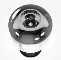 Lampe de table en métal et verre fumé gris 28x18cm Spirito - Maytoni