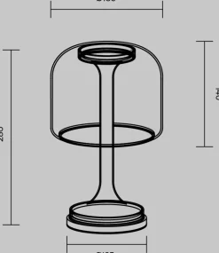 Lampe de table en métal et verre fumé gris 28x18cm Spirito - Maytoni