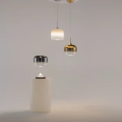 Lampe de table en métal et verre fumé gris 26x42cm Spirito - Maytoni