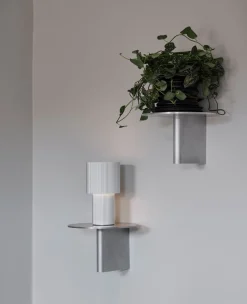 Lampe de table portable en aluminium argenté 12,2x22,1cm Iluma - Herstal