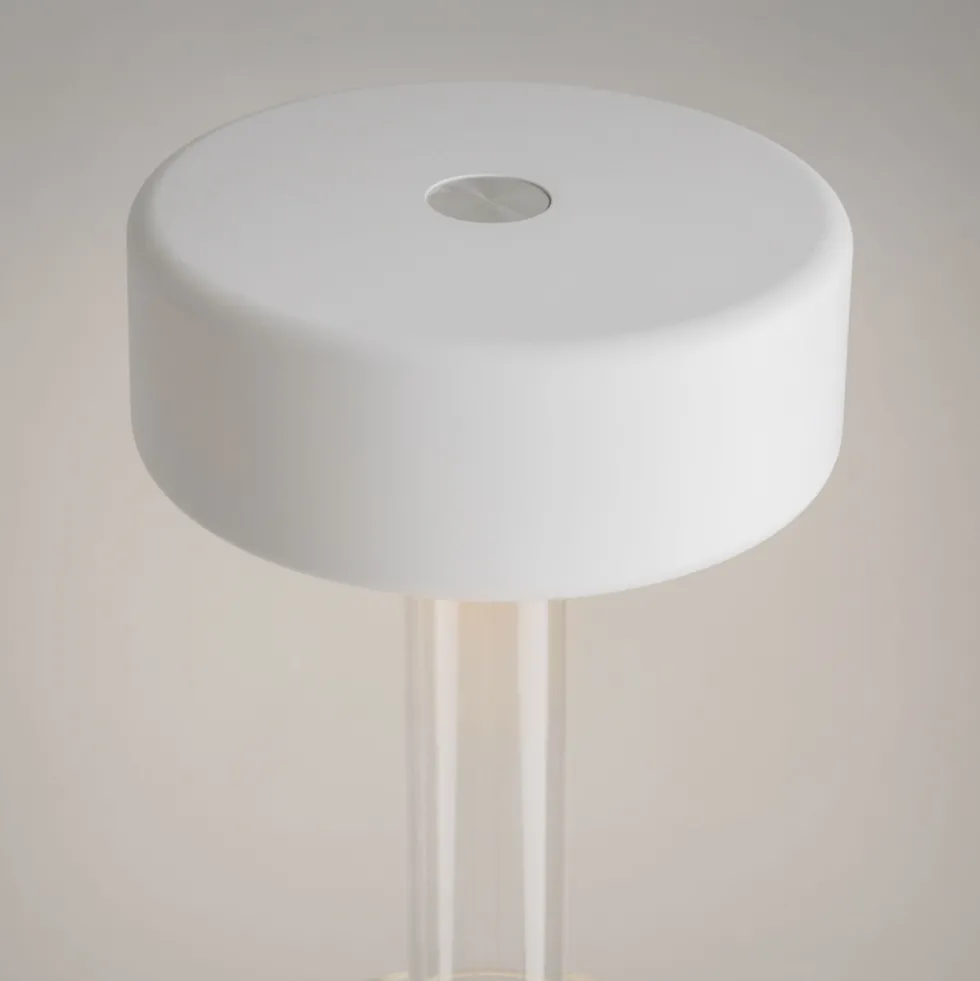 Lampe de table portable en aluminium blanc et vase en verre 12x34,8cm AI Collaboration - Maytoni
