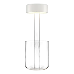 Lampe de table portable en aluminium blanc et vase en verre 12x34,8cm AI Collaboration - Maytoni