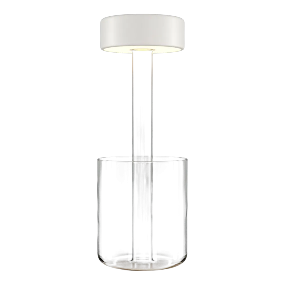 Lampe de table portable en aluminium blanc et vase en verre 12x34,8cm AI Collaboration - Maytoni