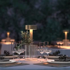 Lampe de table portable en aluminium doré et vase en verre 12x34,8cm AI Collaboration - Maytoni