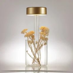 Lampe de table portable en aluminium doré et vase en verre 12x34,8cm AI Collaboration - Maytoni