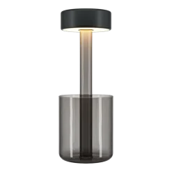 Lampe de table portable en aluminium noir et vase en verre fumé 12x34,8cm AI Collaboration - Maytoni