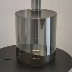 Lampe de table portable en aluminium noir et vase en verre fumé 12x34,8cm AI Collaboration - Maytoni