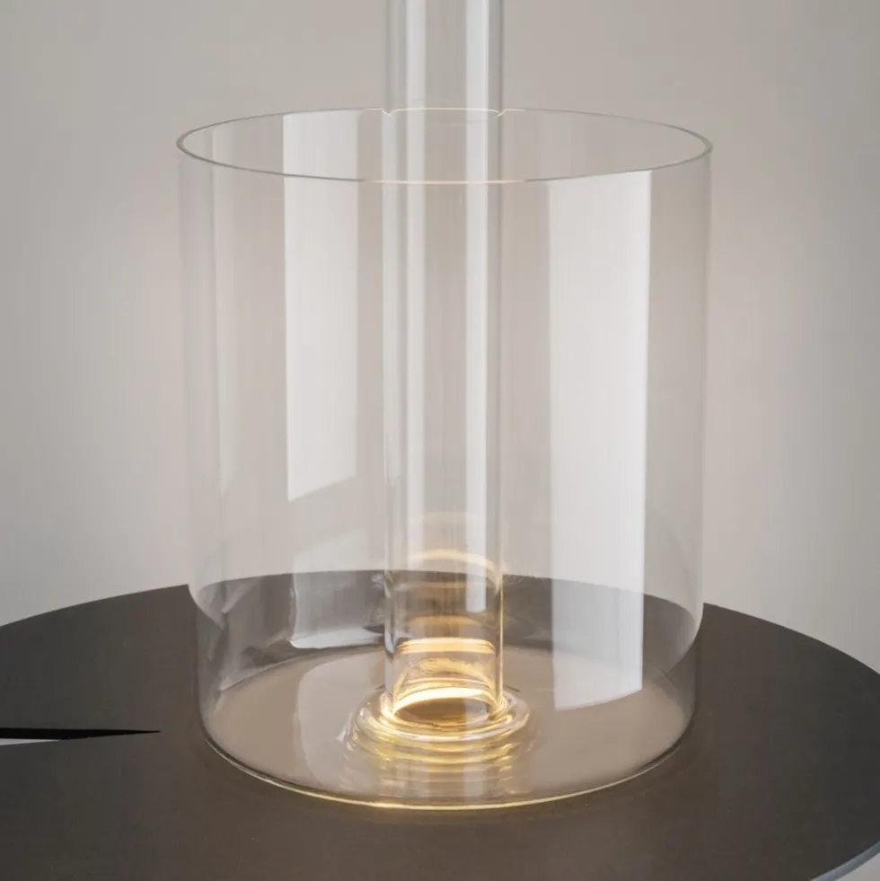 Lampe de table portable en aluminium noir et vase en verre 12x34,8cm AI Collaboration - Maytoni