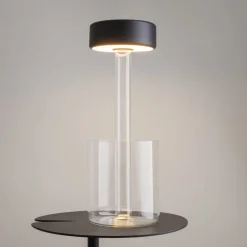 Lampe de table portable en aluminium noir et vase en verre 12x34,8cm AI Collaboration - Maytoni