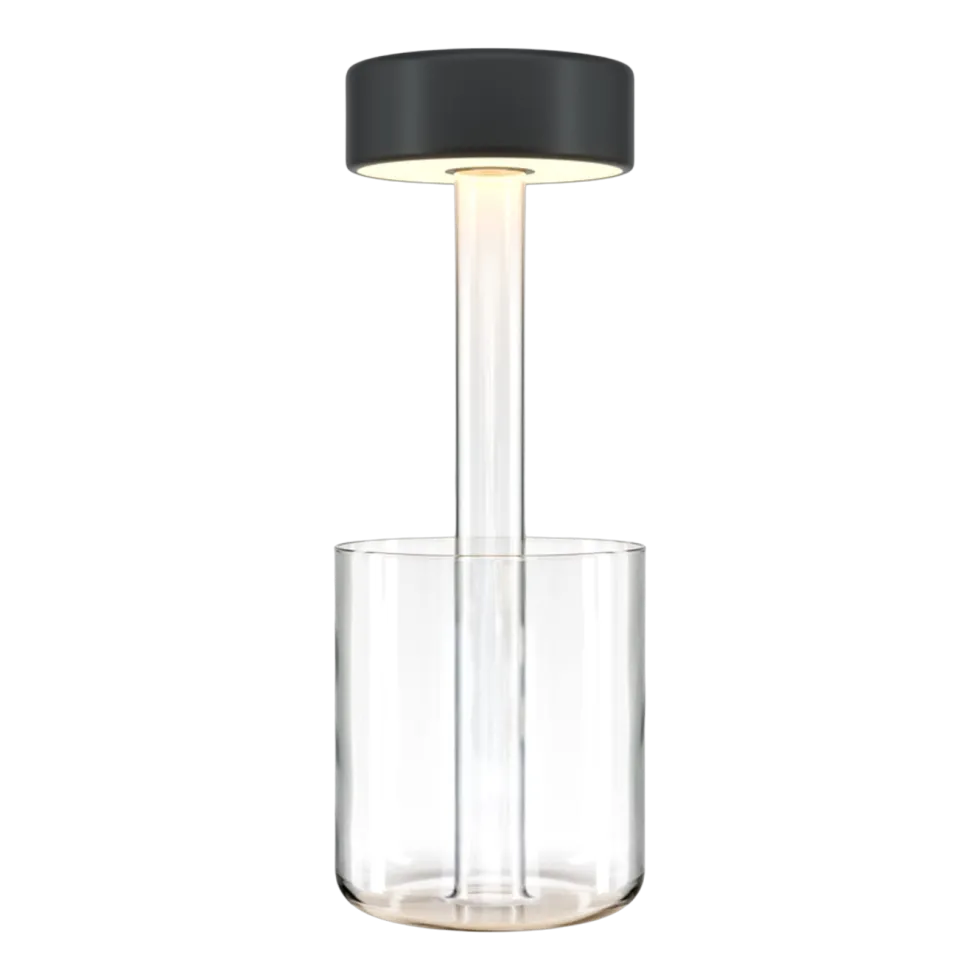 Lampe de table portable en aluminium noir et vase en verre 12x34,8cm AI Collaboration - Maytoni