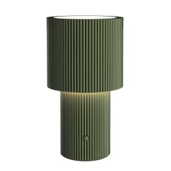 Lampe de table portable en aluminium vert olive 12,2x22,1cm Iluma - Herstal