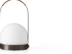 Lampe de table portable en verre et aluminium bronze 13,5x24,5cm Carrie - Audo