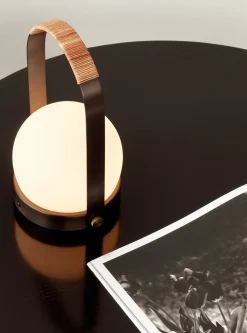 Lampe de table portable en verre et aluminium bronze 13,5x24,5cm Carrie - Audo