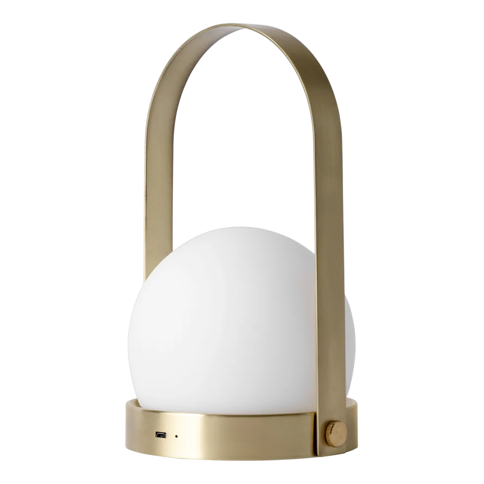 Lampe de table portable en verre et laiton 13,5x24,5cm Carrie - Audo