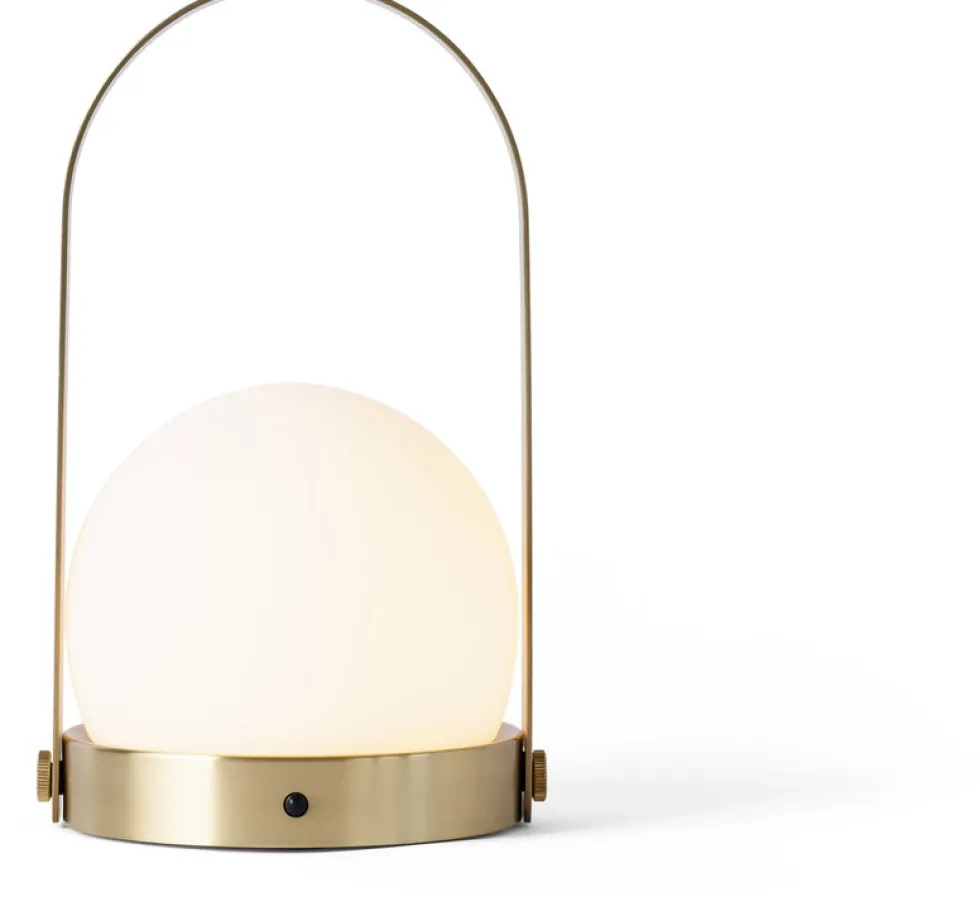Lampe de table portable en verre et laiton 13,5x24,5cm Carrie - Audo
