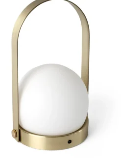 Lampe de table portable en verre et laiton 13,5x24,5cm Carrie - Audo