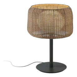 Lampe d'extérieur en aluminium graphite marron et abat-jour marron rotin 50x70cm Fora - Bover