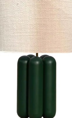 Lampe en bois vert et abat-jour en laine bouclé 57cm Charlotte - Cosin Paris