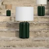 Lampe en hêtre vert et abat-jour en coton 23 x 40 cm Charlotte - Cosin Paris