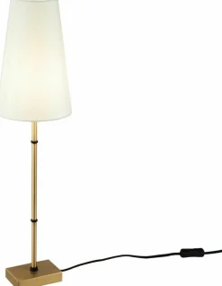 Lampe en métal laiton et abat-jour en tissu blanc Zaragoza - Maytoni