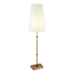 Lampe en métal laiton et abat-jour en tissu blanc Zaragoza - Maytoni