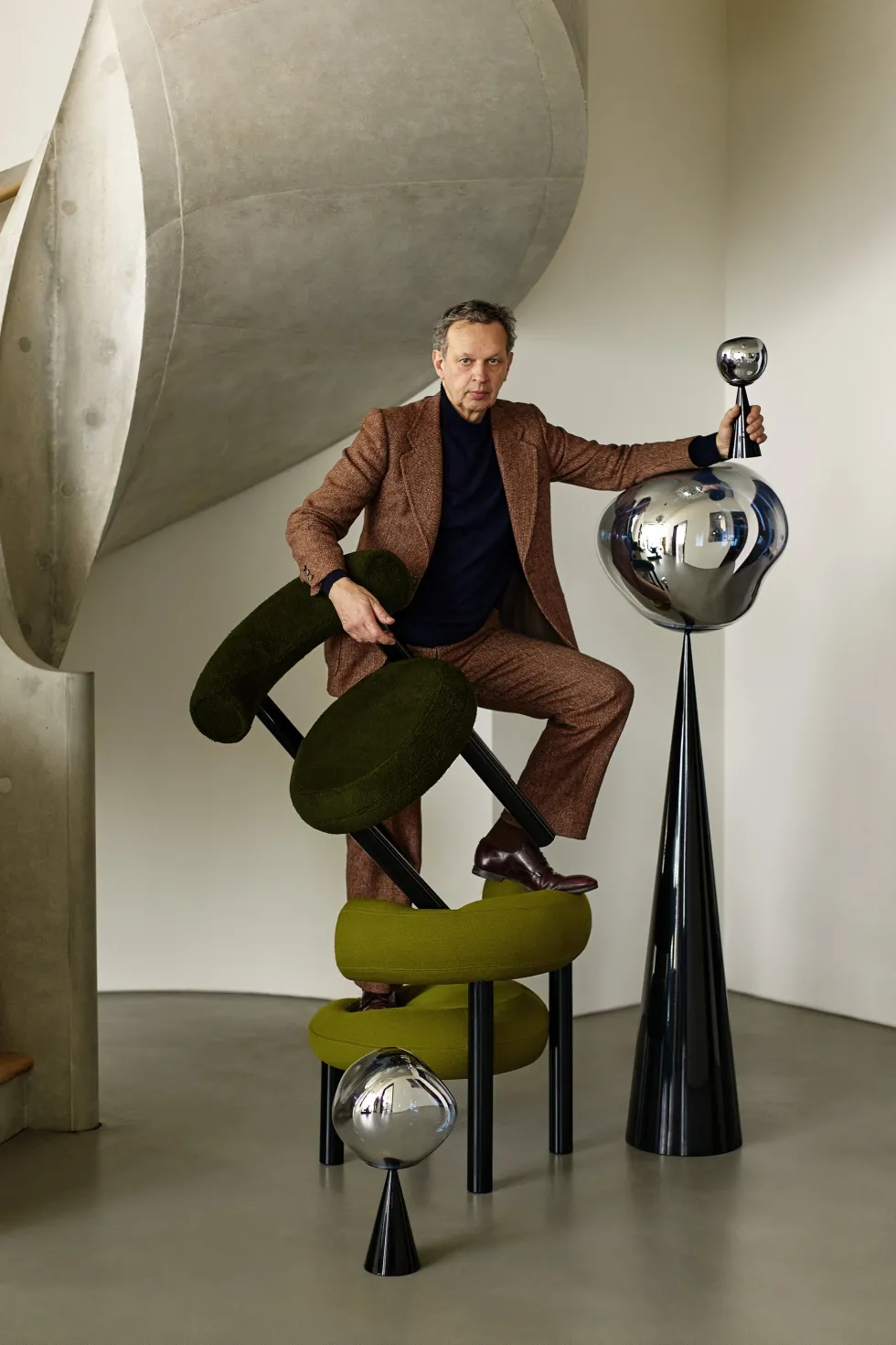 Lampe portable en abs argenté 28cm Melt - Tom Dixon