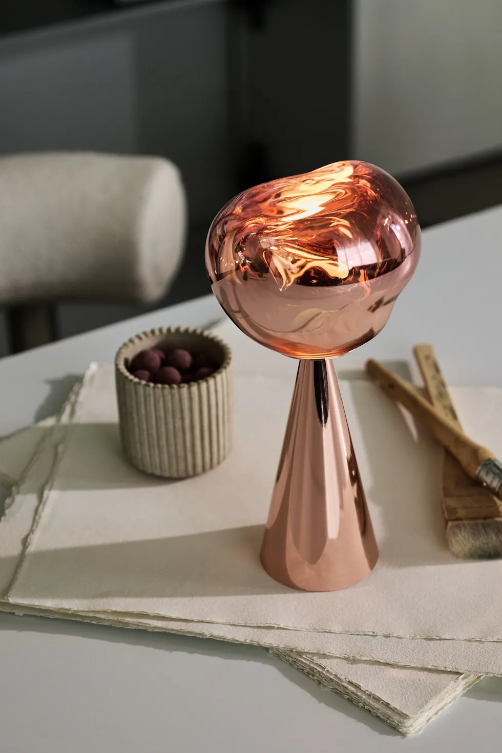 Lampe portable en abs cuivré 28cm Melt - Tom Dixon