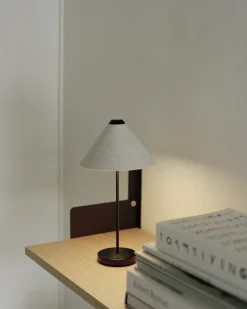 Lampe portable en acier brossé lin 30 cm Brolly - New Works