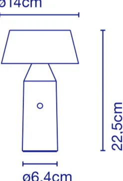 Lampe portable en acier grise 22,5 cm Bicoca - Marset