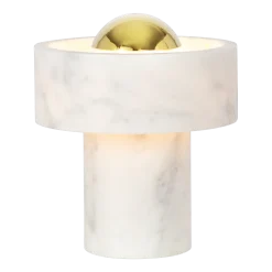 Lampe portable en marbre blanc et doré 19cm Stone - Tom Dixon