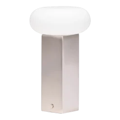 Lampe portable en nickel brossé Low - Hübsch