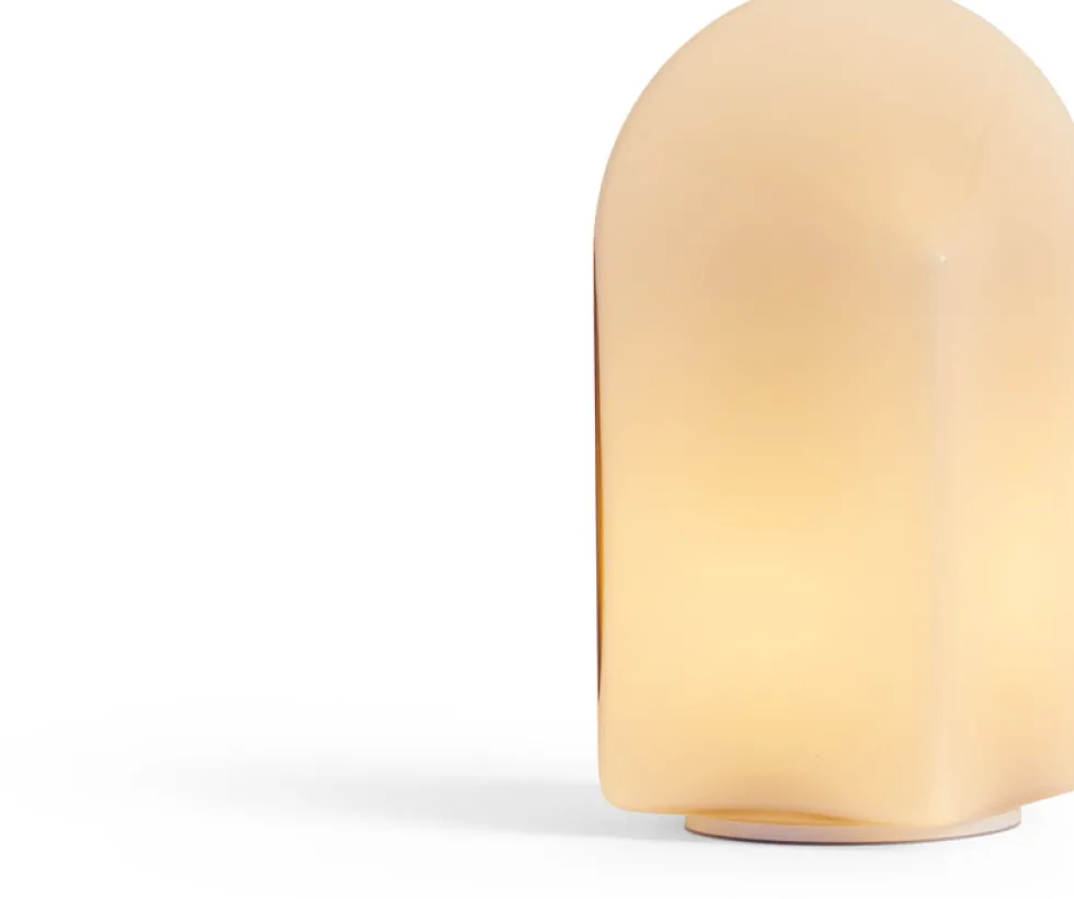 Lampe portative en verre rose poudré 11x24cm Parade - Hay