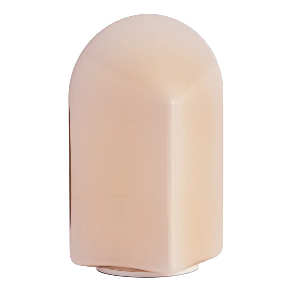 Lampe portative en verre rose poudré 11x24cm Parade - Hay