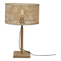 Lampe à poser en bambou naturel avec abat-jour naturel 32x38 cm Java - Good & Mojo