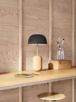 Lampe à poser en bois et abat-jour gris ardoise 23 x 44,2 cm Nina - Hartô