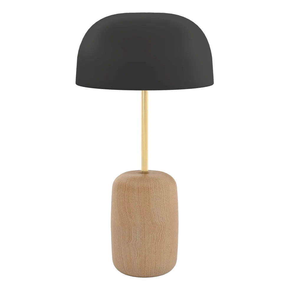 Lampe à poser en bois et abat-jour gris ardoise 23 x 44,2 cm Nina - Hartô