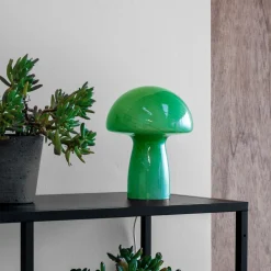 Lampe à poser en verre vert champignon 18x23cm Jenny - Dyberg larsen