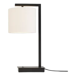 Lampe à poser Fer/Noir Boston H. 44Cm/ Abat-jour 18X15Cm Blanc - it's about RoMi