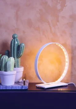Lampe à poser ronde en acier blanc 22cm Nano - Le deun