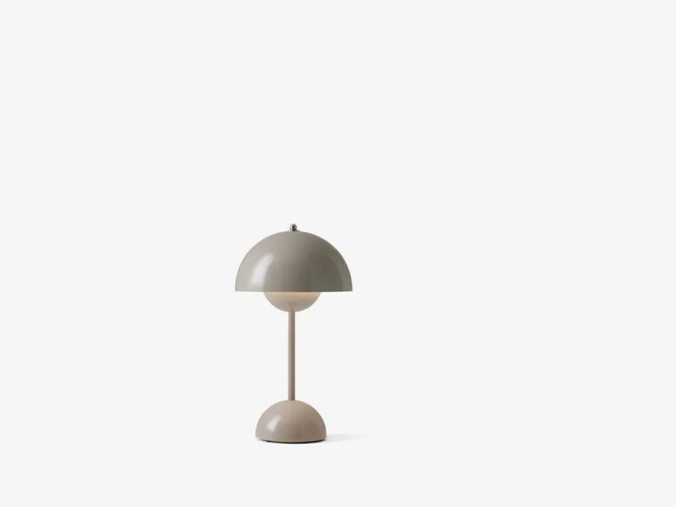 Lampe à poser sans fil grey beige Flowerpot VP9 - &tradition