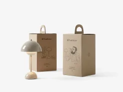 Lampe à poser sans fil grey beige Flowerpot VP9 - &tradition