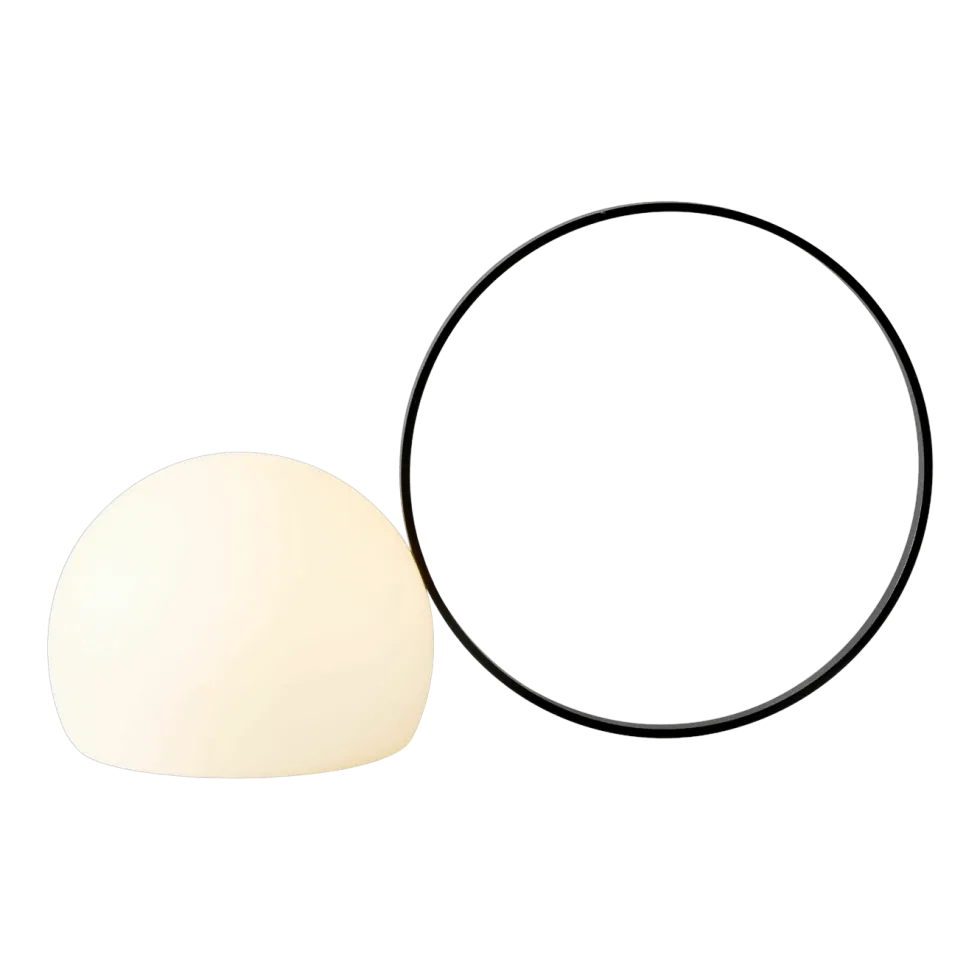 Lampe à poser sans fil noire avec grand anneau Circ - Estiluz