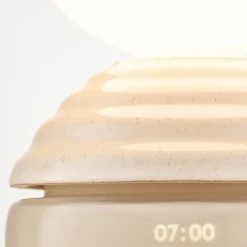 Lampe réveil en verre blanc mat et céramique blanc galet Wake - Tala