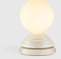 Lampe réveil en verre blanc mat et céramique blanc galet Wake - Tala