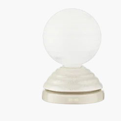 Lampe réveil en verre blanc mat et céramique blanc galet Wake - Tala